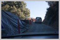 Road to Sequoia National Park 5 - Driver Views of the Escorted Caravan through the Road Construction.jpg